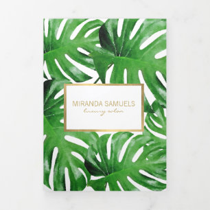 Watercolor Tropical Monstera Brochure Feuille