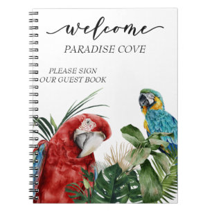 Watercolor Tropical Parrot Livre d'or