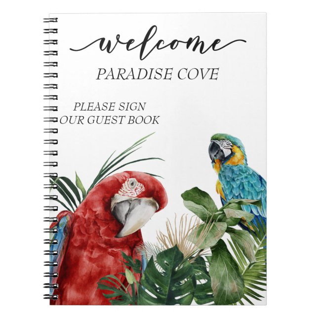 Watercolor Tropical Parrot Livre d'or (Devant)