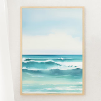 Watercolor Turquoise Beach Imprimer 1 de 3 Poster
