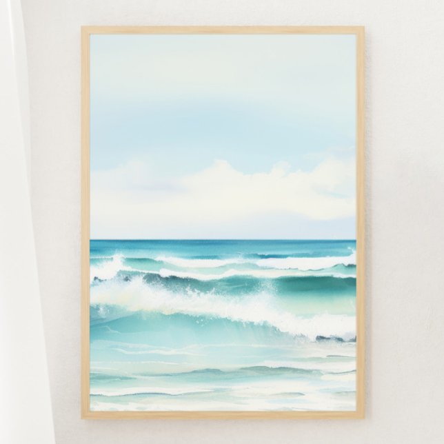 Watercolor Turquoise Beach Imprimer 2 de 3 Poster (Créateur téléchargé)