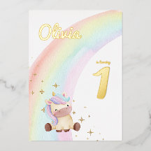 Watercolor Unicorn Rainbow Party Invitation
