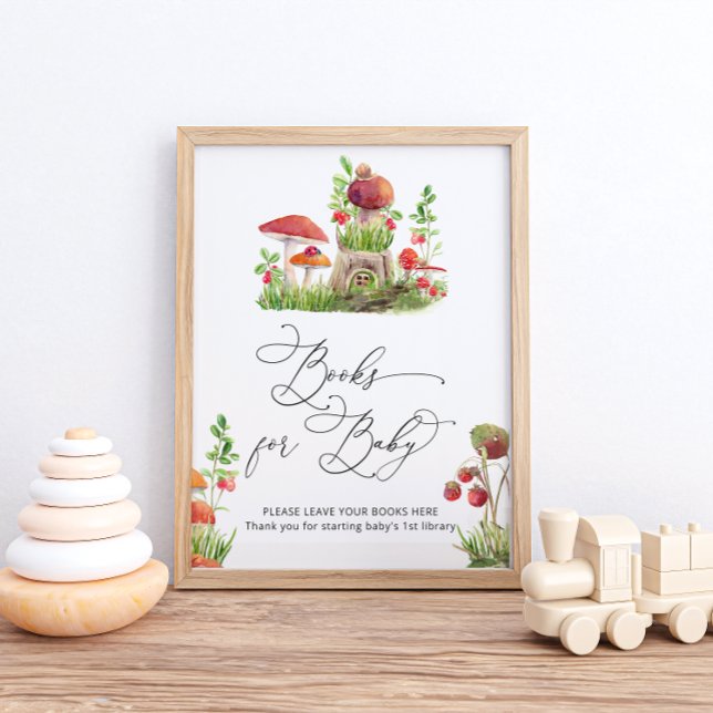 Watercolor Wild Mushroom Livres pour Baby Poster (Créateur téléchargé)