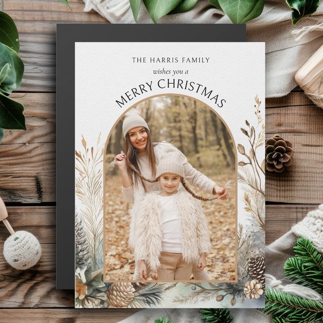 Watercolor Winter Pine Botanical Arch 1-Photo (Créateur téléchargé)