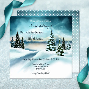 Watercolor Winter Wonderland Faire-part de mariage