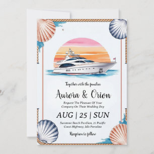 watercolor yacht invitations de mariage