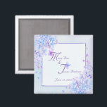 Watercolour Blue Purple Lilac Flower Magnet<br><div class="desc">A Digitalbcon Images Design featuring a pastel blue purple lilac color and design theme with a variety of custom images, shapes, patterns, styles and fonts in this one-of-a-kind "Watercolor Blue Purple Lilac Flower" Square Magnet. This elegant and attractive design comes complete with customizable text lettering to suit your own special...</div>