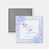 Watercolour Blue Purple Lilac Flower Magnet