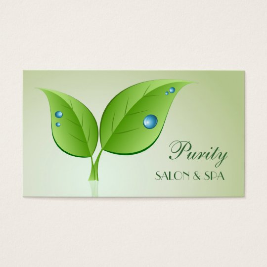Waterdrops sur le carte de visite de feuille