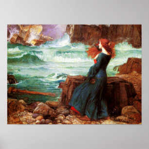 Waterhouse Miranda The Tempest Poster