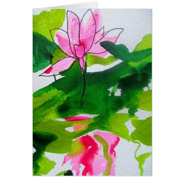 Waterlily abstract watercolour flower art (Devant)