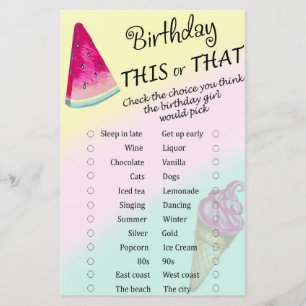 Watermelon Anniversaire ce ou ce jeu