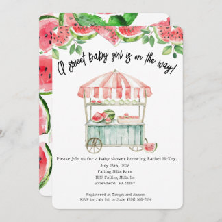 Watermelon Baby Girl Shower Invitation