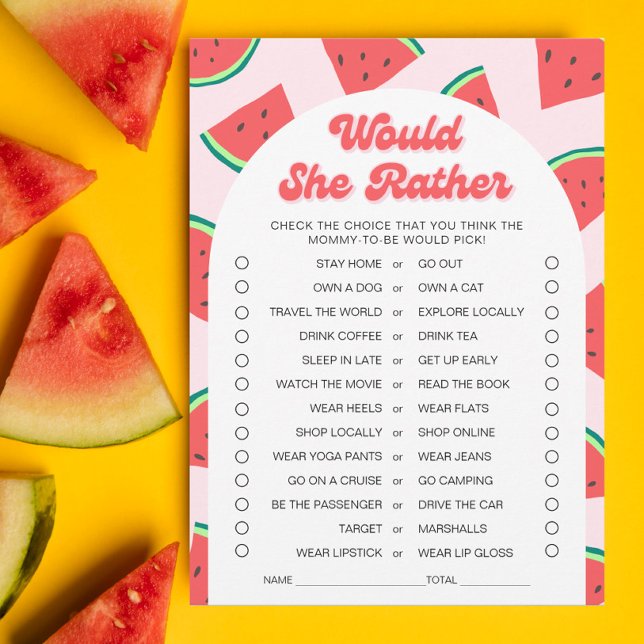 Watermelon Baby shower préférerait-elle la carte d (Créateur téléchargé)
