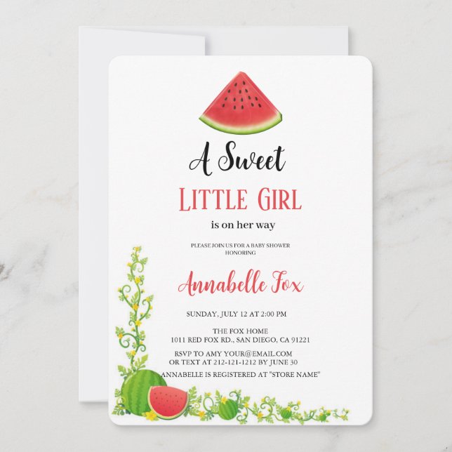 WATERMELON BABYSHOWE INVITATION (Devant)