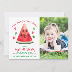 Watermelon Birthday Photo Invitation