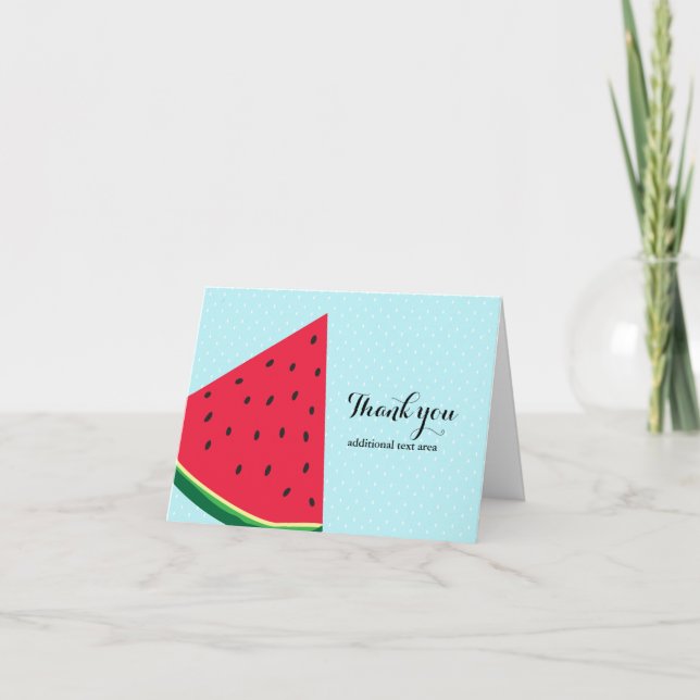 Watermelon Blue Fun Summer Fruit Fold Merci (Devant)