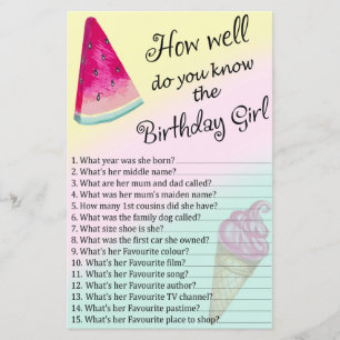 Watermelon Comme tu connais bien la fille d'annive