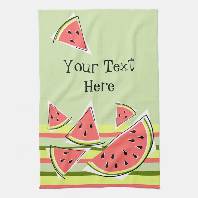 Watermelon Green Pièces Bande Texte serviette de c (Vertical)