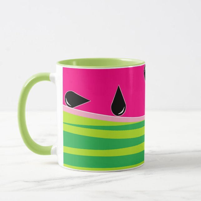 Watermelon Imprimer la tasse de café en vert et ro (Gauche)