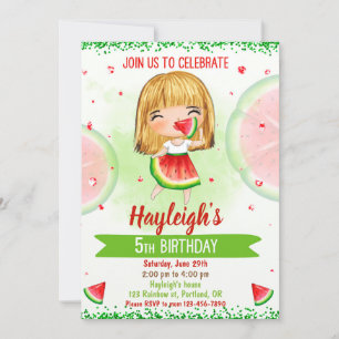 Watermelon invitation anniversaire Fête douce fill