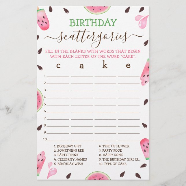 Watermelon One Dans Un Melon Anniversaire Scatterg (Devant)