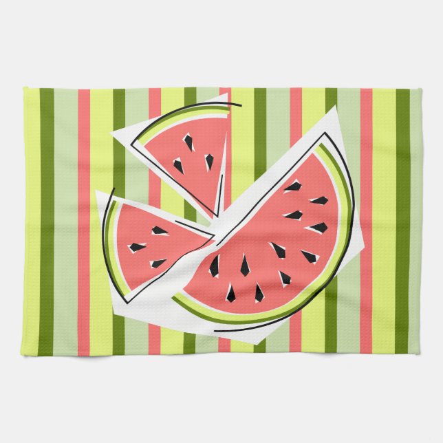 Watermelon Pièces Serviette de cuisine en bande (Horizontal)