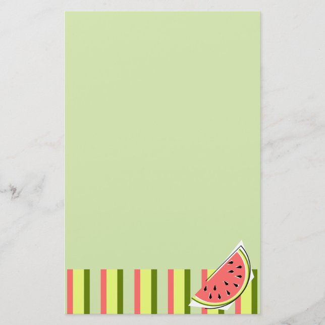 Watermelon Slice Green Stripe papeterie classique (Devant)