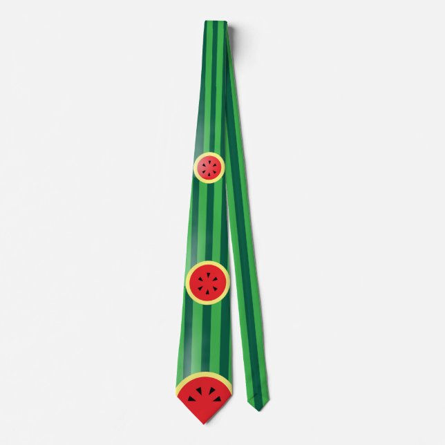 Watermelon Slices Fruit Stripy Novelty Cravate (Devant)