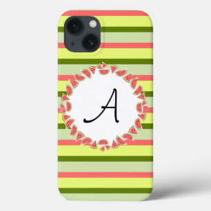 Watermelon Stripe Classic Monogram iPad Mini coque