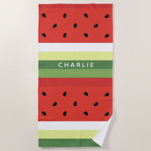 Watermelon Stripes serviette de plage de nom perso