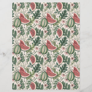 Watermelons vintage papier à grattoir bontanique b