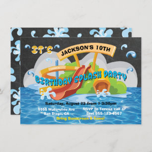 Waterpark Watertoboggan Pool Invitation