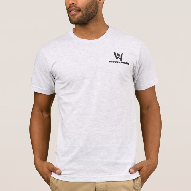 Wave and Walk Black Logo Lifestyle T-Shirt (Devant)
