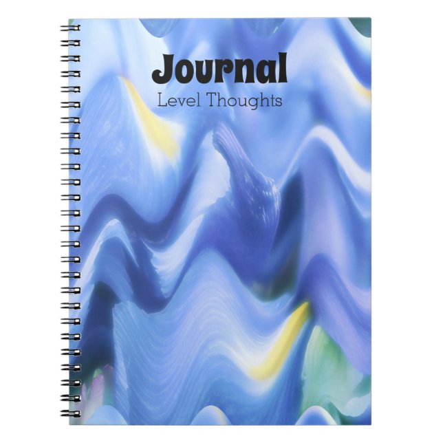 Wave Blues Abstrait Chevron Stripe Journal (Devant)