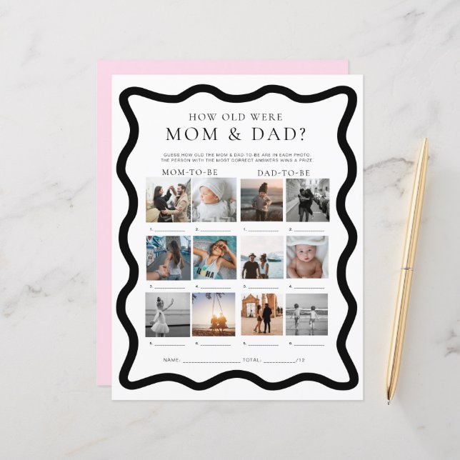 Wave How Old Are Mom and Dad Photo Game (Devant/Arrière en situation)