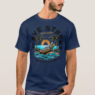 Wave Street Skeleton sur la plage TShirt
