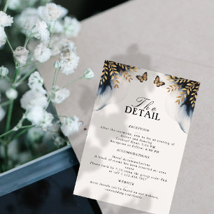 Waves d'hiver avec Golden Wings Carte Mariage déta