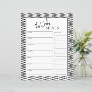 Wavy Minimal Script Texte Planificateur de repas h