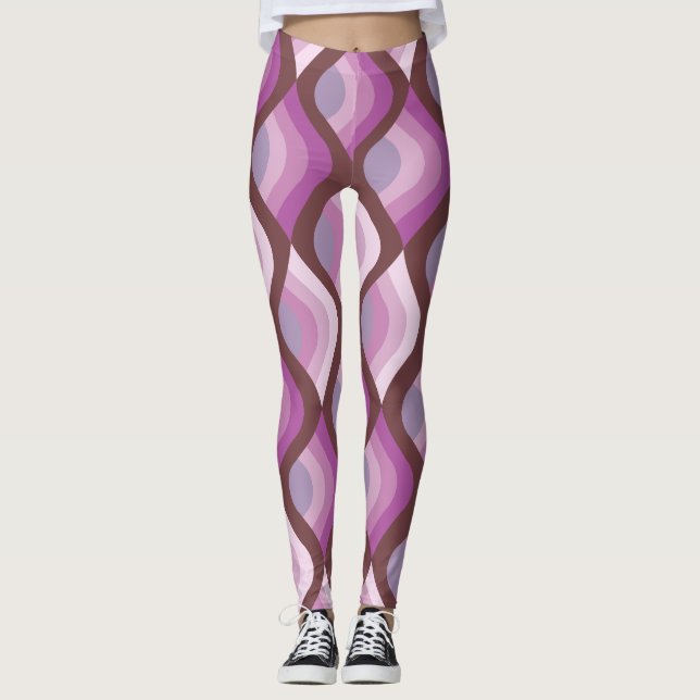 Wavy Ombre Purple All-Over-Print Leggings (Devant)