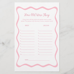 Wavy Pink Fête des mariées suppose le jeu de l'âge