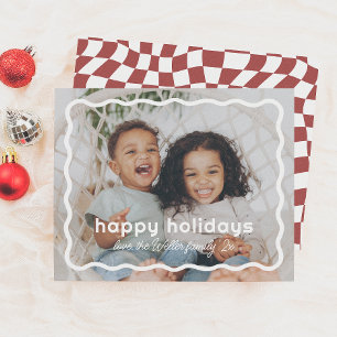 Wavy Retro Noël Photo Holiday Budget