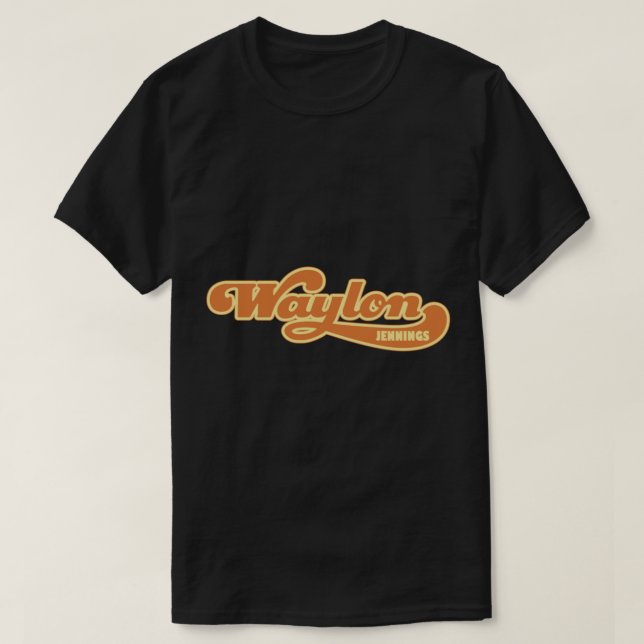 Waylon Jennings Script Logo Classic T-Shirt (Design devant)