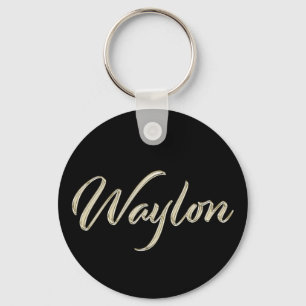Waylon Name whitegold Button Porte-clés