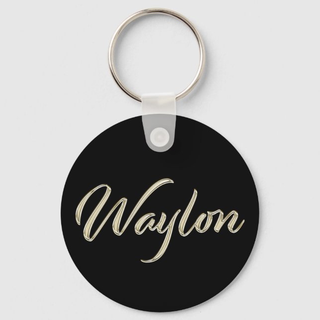 Waylon Name whitegold Button Porte-clés (Recto)