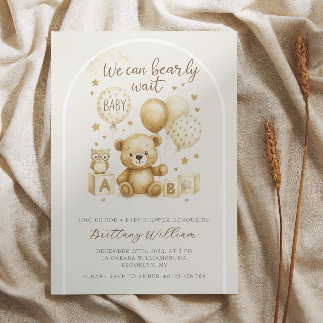 We Can Bearly Wait Baby Shower Invitation (Créateur téléchargé)