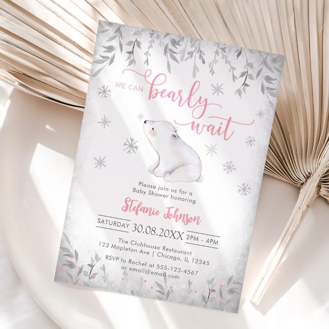 We Can Bearly Wait Winter Baby Shower Invitation (Créateur téléchargé)