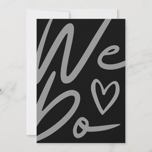 We Do simple black Wedding invitation card (Devant)