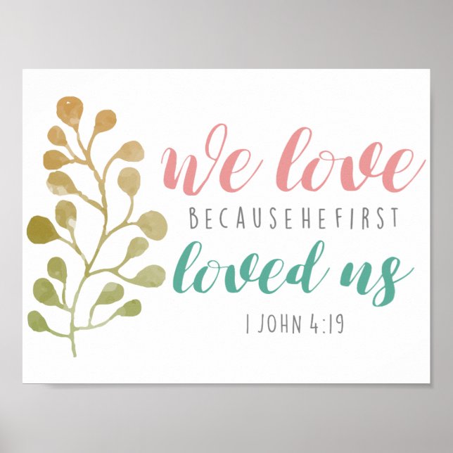 We love because He first Christian POSTER (Devant)