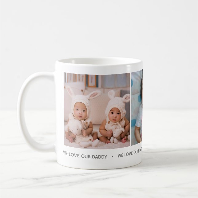 We Love Our Daddy Photo Collage Mug (Gauche)